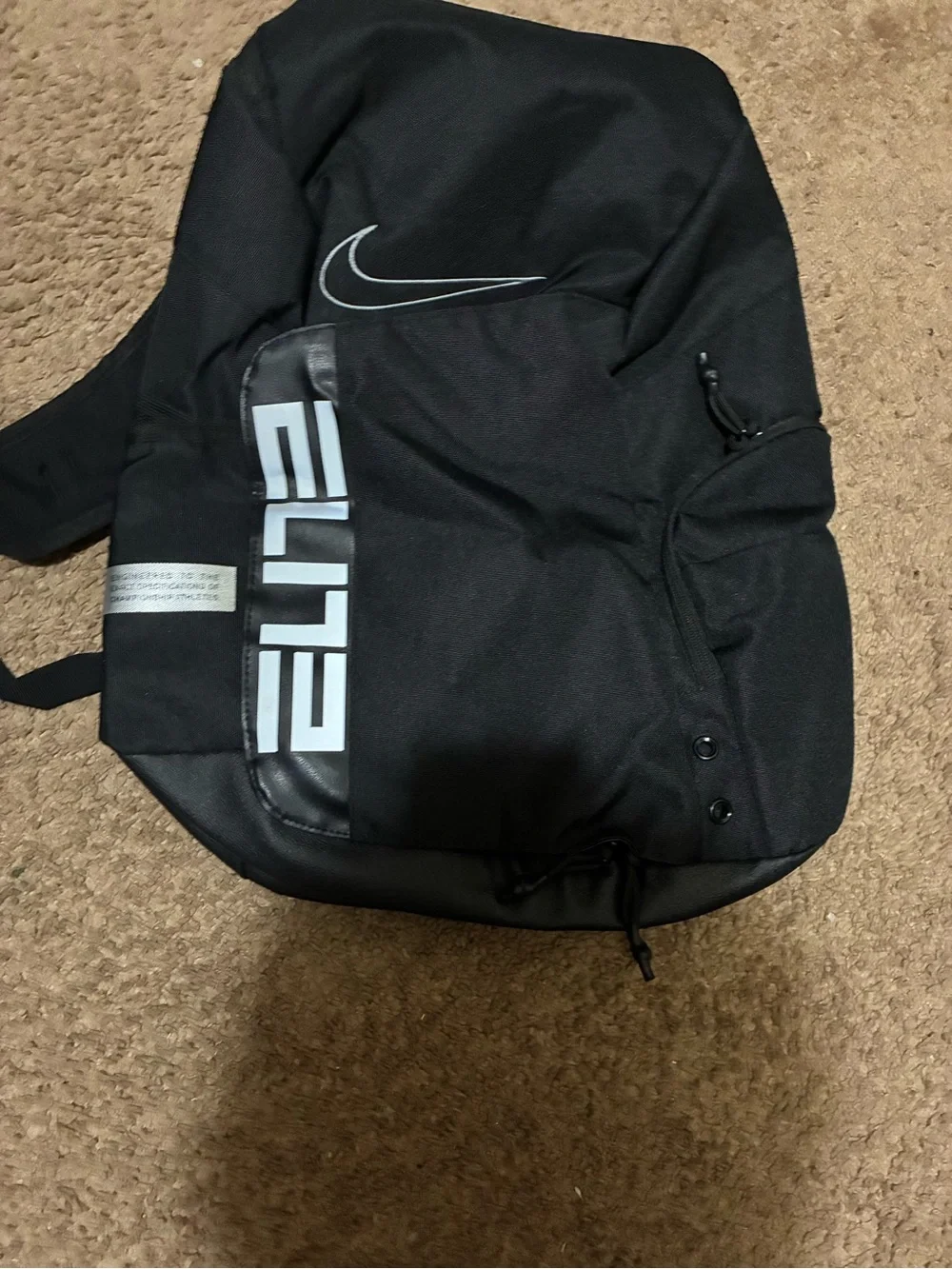 Nike Black Elite Men's Backpack with White Logo